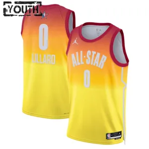 Maillot Enfant Damian Lillard 0 All Star 2023 Orange Swingman