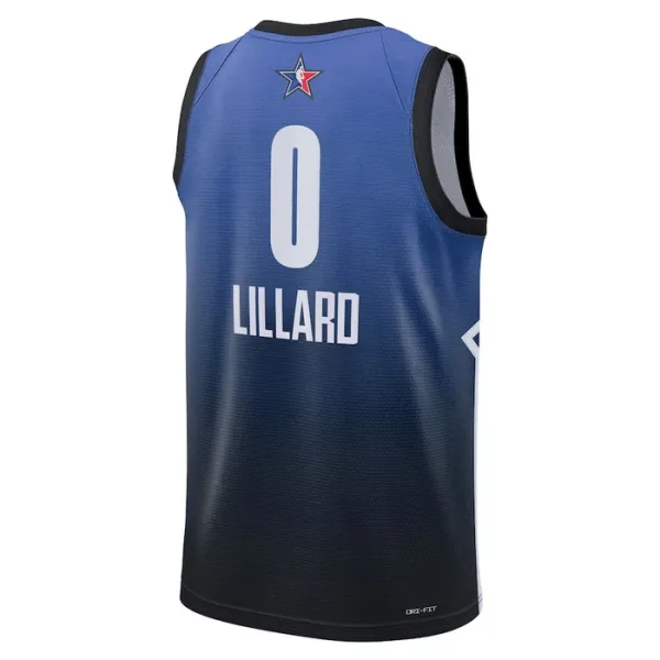 Maillot Homme Damian Lillard 0 All Star 2023 Bleu Swingman