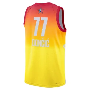 Maillot Homme Luka Doncic 77 All Star 2023 Orange Swingman