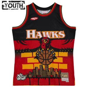 Maillot Enfant Atlanta Hawks Mitchell Ness x Tats Cru Edition Hardwood Classics 2023-24 Noir Swingman