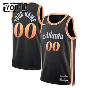 Maillot Enfant Atlanta Hawks Personnalisé City Edition 2022-23 Noir Swingman