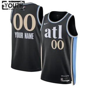 Maillot Enfant Atlanta Hawks Personnalisé City Edition 2023-24 Noir Swingman