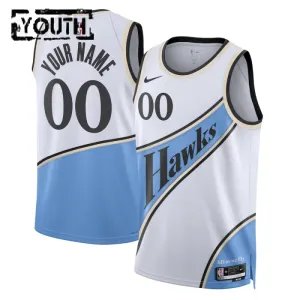 Maillot Enfant Atlanta Hawks Personnalisé City Edition 2024-25 Blanc Swingman