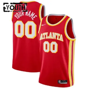 Maillot Enfant Atlanta Hawks Personnalisé Icon Edition Rouge Swingman