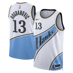Maillot Homme Atlanta Hawks bogdan Bogdanovic City Edition 2024-25 Blanc Swingman