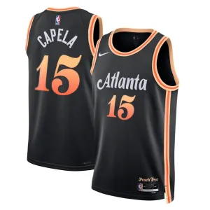 Maillot Homme Atlanta Hawks Clint Capela 15 City Edition 2022-23 Noir Swingman