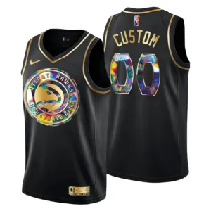 Maillot Homme Atlanta Hawks Diamond Edition Personnalisé Noir Swingman Maillot Homme Atlanta Hawks Diamond Edition Personnalisé Noir Swingman