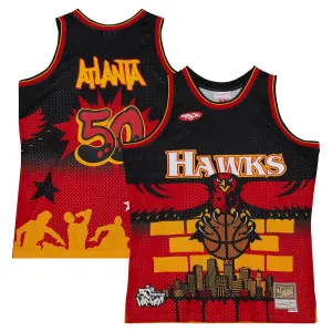 Maillot Homme Atlanta Hawks Mitchell Ness x Tats Cru Edition Hardwood Classics 2023-24 Noir Swingman