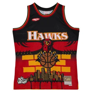 Maillot Homme Atlanta Hawks Mitchell Ness x Tats Cru Edition Hardwood Classics 2023-24 Noir Swingman