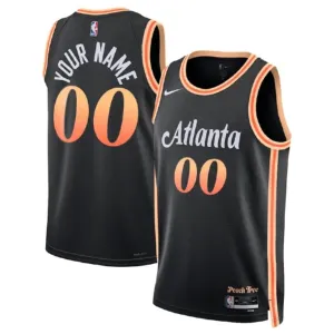 Maillot Homme Atlanta Hawks Personnalisé City Edition 2022-23 Noir Swingman