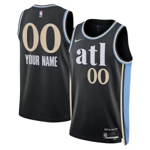 Maillot Homme Atlanta Hawks Personnalisé City Edition 2023-24 Noir Swingman
