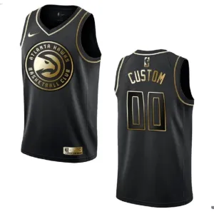 Maillot Homme Atlanta Hawks Personnalisé Golden Edition Noir Swingman Maillot Homme Atlanta Hawks Personnalisé Golden Edition Noir Swingman