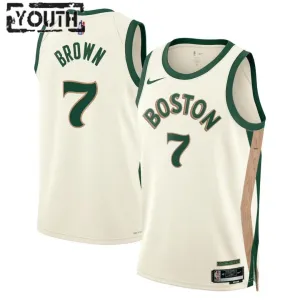 Maillot Enfant Boston Celtics Jaylen Brown 7 City Edition 2023-24 Blanc Swingman