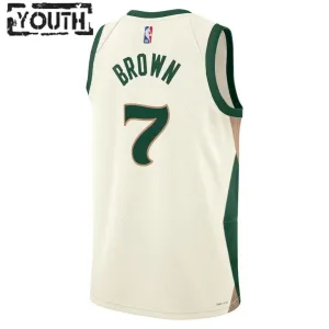 Maillot Enfant Boston Celtics Jaylen Brown 7 City Edition 2023-24 Blanc Swingman