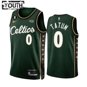 Maillot Enfant Boston Celtics Jayson Tatum 0 City Edition 2022-23 Vert Swingman Maillot Enfant Boston Celtics Jayson Tatum 0 City Edition 2022-23 Vert Swingman