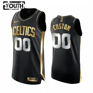 Maillot Enfant Boston Celtics Limited Personnalisé Golden Edition Noir Swingman Maillot Enfant Boston Celtics Limited Personnalisé Golden Edition Noir Swingman