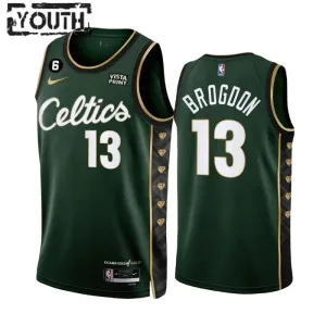 Maillot Enfant Boston Celtics Malcolm Brogdon 13 City Edition 2022-23 Vert Swingman Maillot Enfant Boston Celtics Malcolm Brogdon 13 City Edition 2022-23 Vert Swingman
