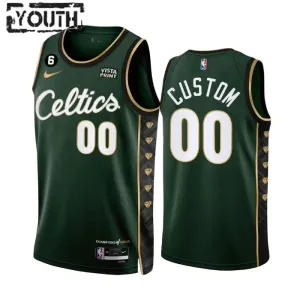 Maillot Enfant Boston Celtics Personnalisé City Edition 2022-23 Vert Swingman Maillot Enfant Boston Celtics Personnalisé City Edition 2022-23 Vert Swingman