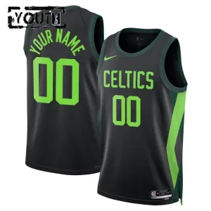 Maillot Enfant Boston Celtics Personnalisé City Edition 2024-25 Noir Swingman