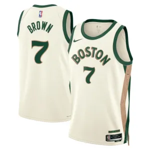 Maillot Homme Boston Celtics Jaylen Brown 7 City Edition 2023-24 Blanc Swingman