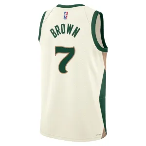 Maillot Homme Boston Celtics Jaylen Brown 7 City Edition 2023-24 Blanc Swingman