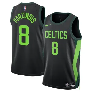 Maillot Homme Boston Celtics Kristaps Porzingis City Edition 2024-25 Noir Swingman
