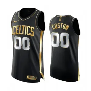 Maillot Homme Boston Celtics Limited Personnalisé Golden Edition Noir Swingman Maillot Homme Boston Celtics Limited Personnalisé Golden Edition Noir Swingman