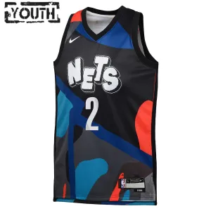 Maillot Enfant Brooklyn Nets Cameron Johnson City Edition 2023-24 Noir Swingman