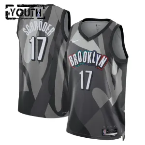 Maillot Enfant Brooklyn Nets Dennis Schroder City Edition 2024-25 Gris Swingman