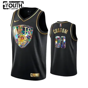 Maillot Enfant Brooklyn Nets Diamond Edition Personnalisé Noir Swingman Maillot Enfant Brooklyn Nets Diamond Edition Personnalisé Noir Swingman