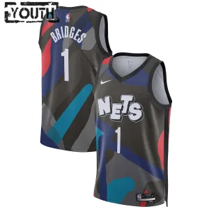Maillot Enfant Brooklyn Nets Mikal Bridges City Edition 2023-24 Noir Swingman