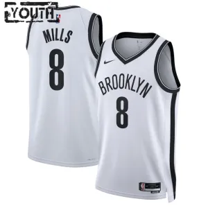 Maillot Enfant Brooklyn Nets Patty Mills 8 Association Edition Blanc Swingman