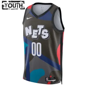 Maillot Enfant Brooklyn Nets Personnalisé City Edition 2023-24 Noir Swingman