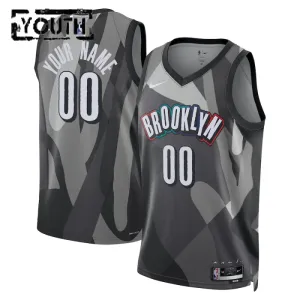 Maillot Enfant Brooklyn Nets Personnalisé City Edition 2024-25 Gris Swingman