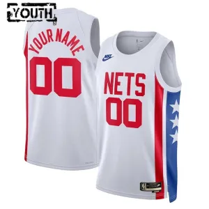 Maillot Enfant Brooklyn Nets Personnalisé Classic Edition 2022-23 Blanc Swingman