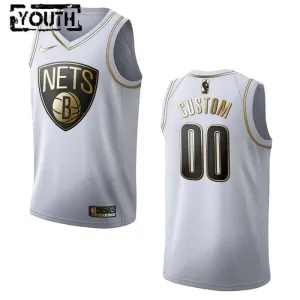Maillot Enfant Brooklyn Nets Personnalisé Golden Edition Blanc Swingman Maillot Enfant Brooklyn Nets Personnalisé Golden Edition Blanc Swingman