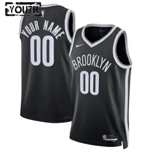 Maillot Enfant Brooklyn Nets Personnalisé Icon Edition Noir Swingman