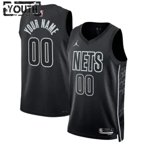 Maillot Enfant Brooklyn Nets Personnalisé Statement Edition Noir Swingman