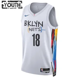 Maillot Enfant Brooklyn Nets Yuta Watanabe 18 City Edition 2022-23 Blanc Swingman