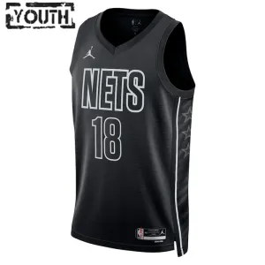 Maillot Enfant Brooklyn Nets Yuta Watanabe 18 Statement Edition Noir Swingman