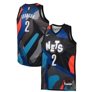 Maillot Homme Brooklyn Nets Cameron Johnson City Edition 2023-24 Noir Swingman
