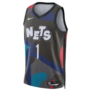 Maillot Homme Brooklyn Nets Mikal Bridges City Edition 2023-24 Noir Swingman
