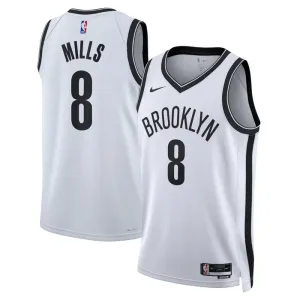 Maillot Homme Brooklyn Nets Patty Mills 8 Association Edition Blanc Swingman