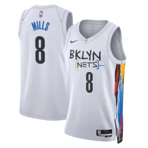 Maillot Homme Brooklyn Nets Patty Mills 8 City Edition 2022-23 Blanc Swingman