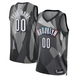 Maillot Homme Brooklyn Nets Personnalisé City Edition 2024-25 Gris Swingman
