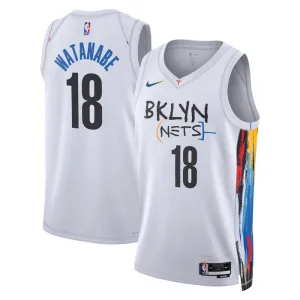 Maillot Homme Brooklyn Nets Yuta Watanabe 18 City Edition 2022-23 Blanc Swingman