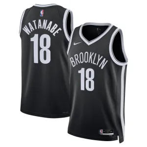 Maillot Homme Brooklyn Nets Yuta Watanabe 18 Icon Edition Noir Swingman