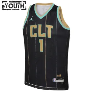 Maillot Enfant Charlotte Hornets Lamelo Ball 1 City Edition 2022-23 Noir Swingman