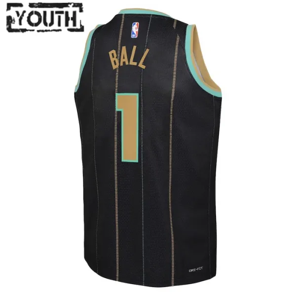 Maillot Enfant Charlotte Hornets Lamelo Ball 1 City Edition 2022-23 Noir Swingman