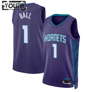 Maillot Enfant Charlotte Hornets Lamelo Ball 1 Statement Edition Violet Swingman